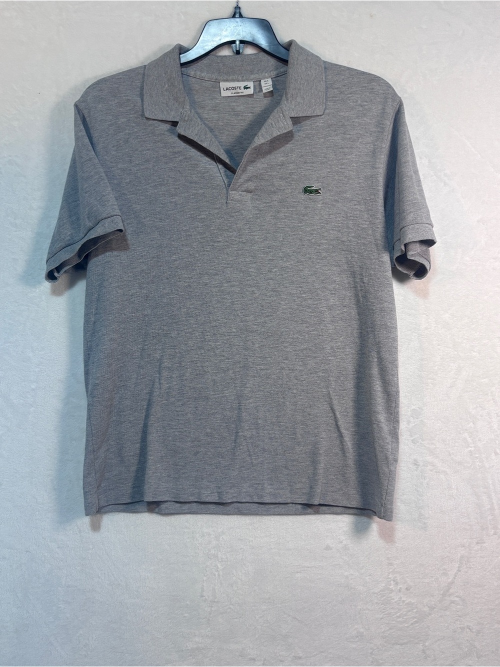 Lacoste Polo Shirt Mens 5 Large Gray Short Sleeve Logo France Pique Preppy Golf